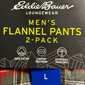 NWT Mens Eddie Bauer Loungewear 2 pack flannel pants L